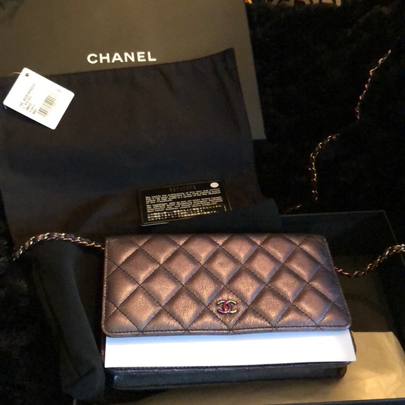 ❤️🇮🇹HP🇮🇹❤️UNICORN CHANEL MERMAID IRIDESCENT RAINBOW HARDWARE WOC COLLECTIBLE - Picture 10 of 16